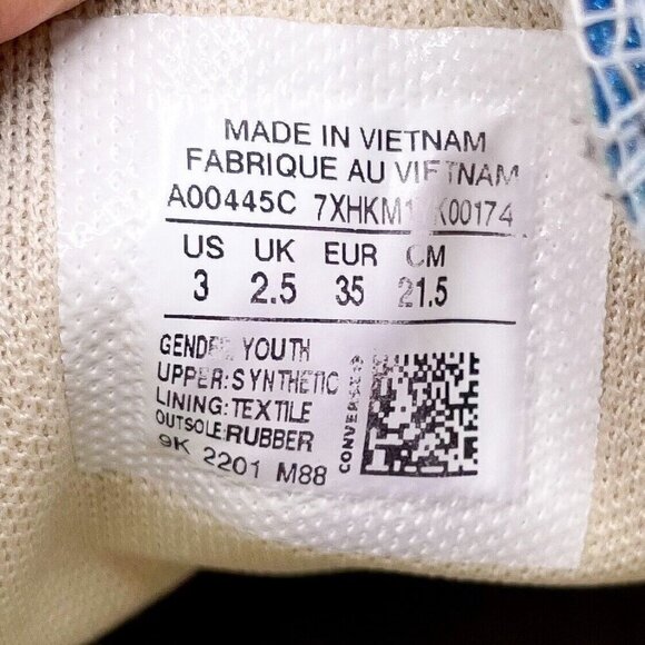 Converse CTAS Eva Lift OX Girls Size 3 Glitter Lace Up Low Sneaker Shoes - Picture 7 of 9